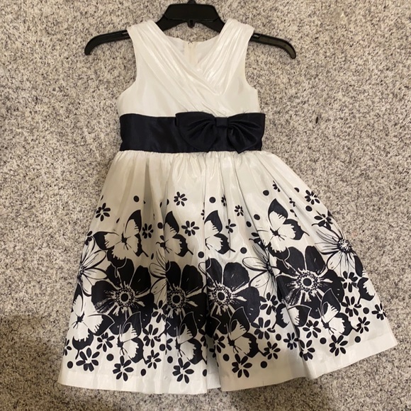 Bonnie Jean Whitenavy Floral Print 